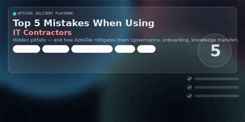 Top 5 Mistakes Companies Make When Using IT Contractors